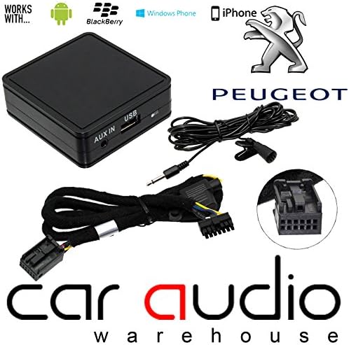 Peugoet 207 307 308 3008 407 607 807- Bluetooth Streaming iPhone - Smartphone - Android Aux In Music Interface & Handsfree Calling Adaptor