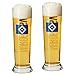 Produktbild 2er Set Weizengläser Weizenlas Bierglas Glas Hamburger SV HSV
