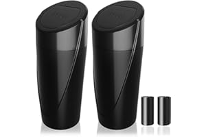 SGLRT Auto Mülleimer mit Deckel – 2 Packungen Automülleimer Getränkehalter – Schwarzer Mini Mülleimer für Auto mit 40 Müllbeuteln - Auto Organizer und Aufbewahrung für Vordersitz Zubehör