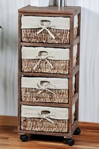 Kesper Korbregal Kommode Korb Regal Schublade Rollen 34x82x31cm: Amazon