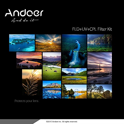 Andoer 58mm filtre  UV   CPL   FLD circulaire filtre Kit circulaire polarisant filtre Fluorescent avec sac pour Canon Nikon Pentax Sony DSLR Camera