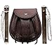 Produktbild KILT SPORRAN Jakobiten Distressed braunes Leder zum Schnüren Rand highlandwear für Kilts