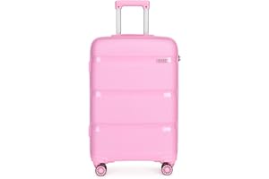 KONO Handgepäck Koffer Trolley 55cm Reisekoffer mit TSA Schloss und 4 Zwillingsrollens, Modisch und Verschleißfest Polypropylen Hartschalenkoffer, 55x40x21cm, 40 Liter (Rosa, M)