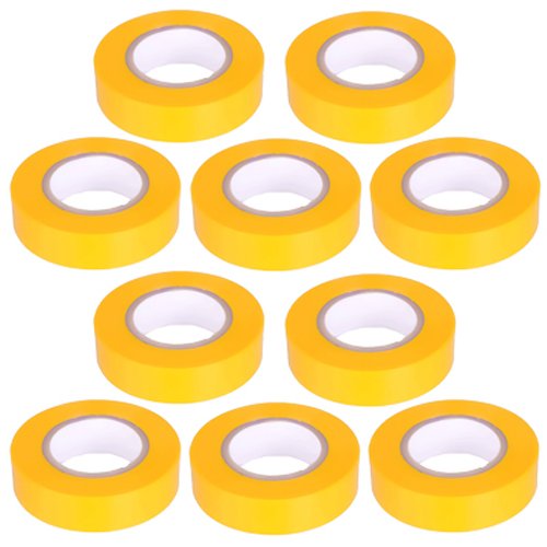 10 Stück PVC Isolierband Klebeband 10 Meter lang 15 mm breit -gelb-