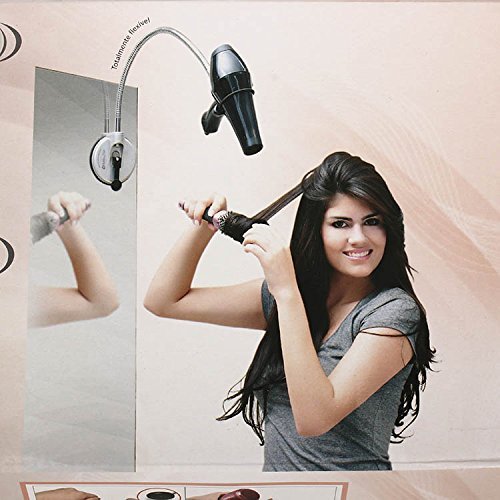 Fön Stand,Addfun®360 Grad Drehung Edelstahl Badezimmer Haartrockner Halter Mit Starker Sauger - 3