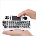 Produktbild omufipw Mini Wireless Tastatur Touchpad Maus Combo mit Scroll-Taste Handheld LED Hintergrundbeleuchtung für PC/Smart TV weiß weiß 146.8 × 97.5 × 19 mm