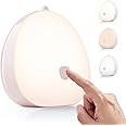 TDZDDYS 3-Color Dimmable Night Light, Touch Sensor Lamp with Adjustable Brightness and Color, USB Rechargeable, Portable, LED Bedside Table Lamp for Kids Bedroom Nursery Breastfeeding (Pink)