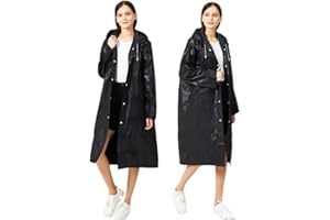Bosdontek 2 Stück Regenponcho Unisex, Eva Regenmantel Festival Wiederverwendbar Regenponcho Herren Regenjacke Damen, Wasserdicht Regencape Damen Rain Poncho für Festival Konzert Wandern