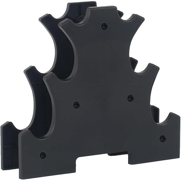 Porta Manubri Per Palestra Casa - Rastrelliera Per 6 Manubri, Plastica PP, 23x22.5x8.5cm, Nero - Foto 7