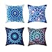 Produktbild Topfinel 4er Set Kissenbezüge aus Segeltuch Drucken Indischer Stil Kissen Dekorative Kissenhülle für Sofa 45 x 45cm Serie