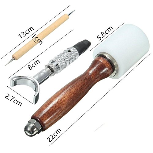 MELARIO 25stk Punzierstempel Präge Stempel Set Punzierhammer Chisel Punch Lederwerkzeug - 2