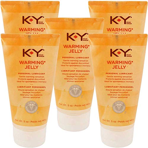 K-Y Jelly Warming Water-Based Lubricant, 5 fl.oz (148 mL), Pack of 5