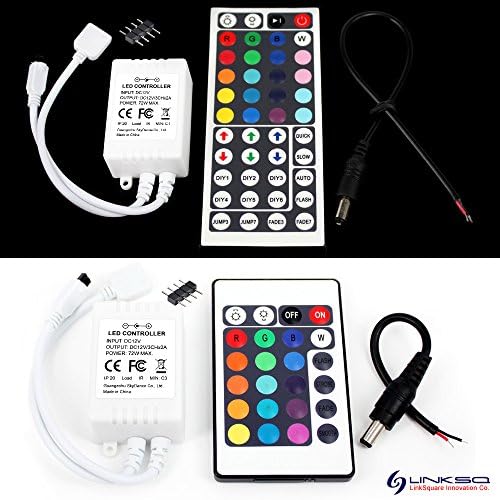 LinkSquare 44 / 24 Key IR Remote Control + DC12V 6A 72W IR Controller Dimmer for 5050 3528 RGB LED SMD Fairy Light Strip (44 Key IR Remote Control + Controller)