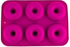 Selecto Bake Silicone Donut Moulds, Silicon Doughnut Mould Large Non-Stick 6 Cavity Molds Doughnut Tray Donut Pan Bagel Baking Tin Muffin Cupcake Biscuit Doughnut Maker Bakeware, Pink