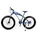 Produktbild Herren Mountainbike 7/21/24/27 Geschwindigkeiten, 26 Zoll Fat Tire Rennrad Snow Bike Pedale mit Scheibenbremsen und Federgabel,Blue,21Speed