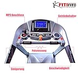 Pfingstangebot bis 05.06! Fitifito 9000 Profi Laufband 7PS 22km/h mit LED Bildschirm, Dämpfungssystem, 5 Trainingsmodulen inkl. HRC – Klappbar, Silber - 5