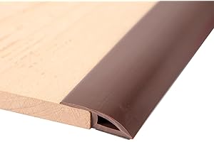 DURDIIY Door Threshold Strip 35mm (W)*1m (L) Laminate Door Threshold Strip Self Adhesive Carpet Edge Strip PVC Floor Transition Strips Threshold Trim and Edgings Threshold Strip for Joins Gap (Coffee)