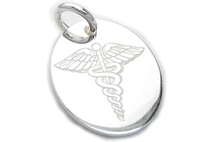 Maldon Jewellery Oval medical alert disc sterling silver large charm pendant .925 x 1