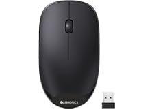 Zebronics HAZE Wireless mouse for Computers, Laptops with 1200 DPI, Advanced optical sensor, 2.4GHz USB Nano receiver, Plug -