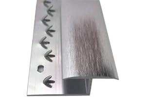 Grandismo® Carpet to Laminate/Tile or Wood Flooring Edge - Prestige Luxury - 3ft (0.9metre) in Length - Gripper Trim Threshold Profile Strip - Z Edging Metal Door Bar- Exclusive Brushed Silver