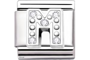 2BURNED A-Z Letter Cubic Zirconia Italian Charm Links for 9mm Bracelets