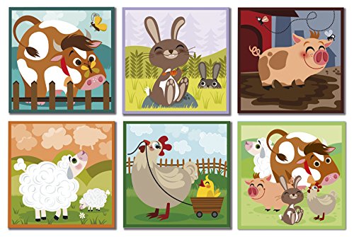 Imagen 2 de Janod - Maleta Kubkid, puzzle animales de la granja, 9 cubos (J02989)