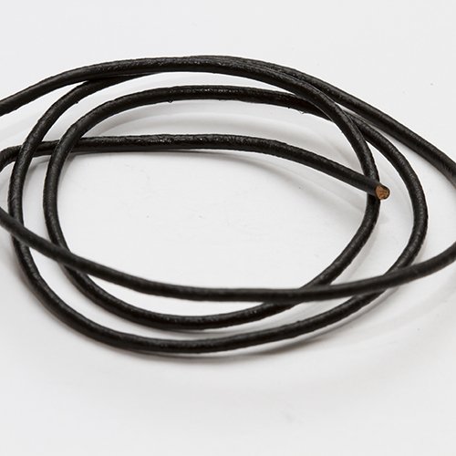 Lederband echt Leder glatt schwarz (16004) 1,5mm 2m lang