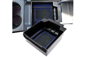 LFOTPP Accoudoir Boîte de Rangement Pour Seat Ateca FR, Plateau de Rangement avec Tapis Antidérapant de la Console Console de Voiture, Seat Ateca Accessoies (Bleu)