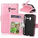 Produktbild Nancen Alcatel One Touch Pixi 3 3.5 (3.5 Zoll) Lederhülle Neu Style Acht Farbe Weich PU Flip Case Ledertasche / Schutz Etui, Einfach Vintage Kollektion Karten Slot Foto Wallet Hülle Handy Tasche Zubehör