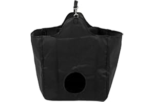 Ezweiji Pferde langsam füttern Heusäcke Mehrzweck 600D Oxford Tuch wasserdichte Beschichtung große Kapazität tragbare Heutasche (Schwarz)