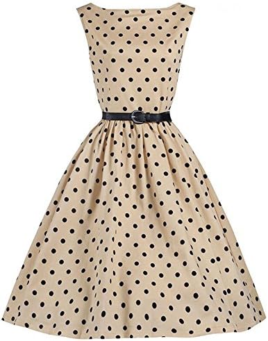 MAX MALL Vintage 1950's Floral Spring Garden Party Sleeveless Cocktail Dress (M, 1Apricot)