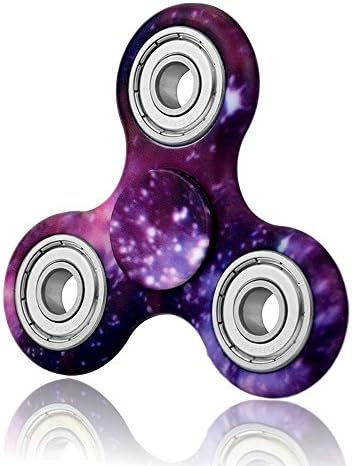 flyspin Upgraded Double Sided Pattern Hand Tri-Spinner Fidget Toy Spins ADHD, Anxiety, Autism, and Boredom Focus Toy Ultra Durable High Speed Last for 2 mins (Purple Star Ⅱ)