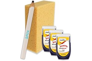 Erhard-Trading 3er-Set: SOS Easy Wandfarbe Farbroller weiß matt 30 ml mit Schwamm und FarbenFux Zimmermannsbleistift