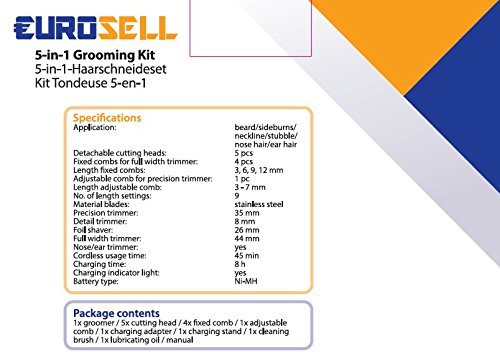 Akku Titan Herren / Damen Haarschneider Haarschneidemaschine Set + Aufsätze + Rasierer + Nasenhaar Trimmer Haar Schneide Maschine Cutter - 9