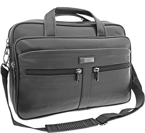 Preisvergleich Produktbild XXL Schultertasche Aktentasche Flugbegleiter Laptop Umhängetasche Business Messenger Bag Notebook Tasche Black NEU