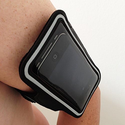 HubLines® - Jogging bag for all 4.7 inch - Inside Size 10.5 cm * 5.2 cm Smartphones - GYM, Fittness, Sport, Bracelet, Protective sleeve, Wristband, Runner Case, Sportcover, Arm holder - black Nylon / Neoprene