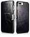 Produktbild Mobiskin Tasche für Apple iPhone 8 Plus und iPhone 7 Plus (5.5 Zoll) | Case mit Echt-Leder Außenseite | Schutz-Hülle aufklappbar | Ultra-Slim Cover | Klapphülle | Vintage Look | Etui | Schwarz