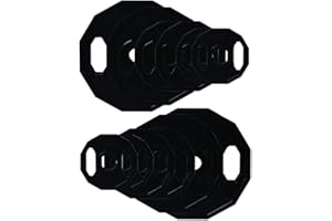 BodyRip Polygonal Black Coded Plates | Curl, Press, Pullover | Fitness Exercise, Weight Lifting | Choose Olympic 2" or Standard 1" Set