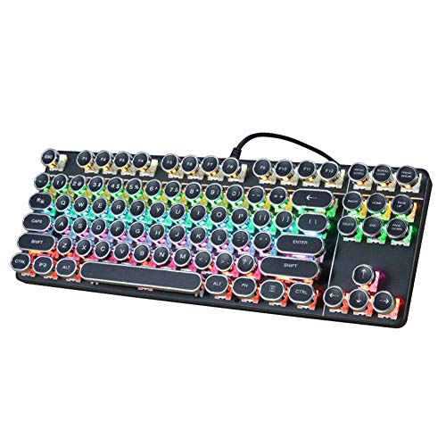 Preisvergleich Produktbild YUNYIN Mechanische Tastatur 87 Tasten Keine Ghosting Professionelle Gaming Tastatur Metall Matt Panel 8 LED Hintergrundbeleuchtung Modus Geeignet für PC Laptop