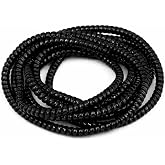Spelt Cable Cord Protector Spiral Wrapping Case Protection Black Shine