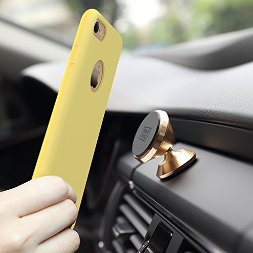iPhone 7 Case,RANVOO[Driving Series]Liquid Silicone Gel Rubber Cover Case [Soft Touch] and Soft Microfiber Cloth Lining Cushion [Shock Absorbing] iPhone 7 Magentic Case,Yellow
