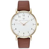wristology Olivia Damen Zahlen Freund Armbanduhr Gold Braun Lederband