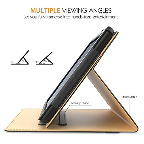 ATiC Hülle für All-New Amazon Fire HD 8 Tablet (7th Generation – 2017 Modell) – Schlank Folding Kunstleder Schutzhülle Leder Hülle Tasche Ledertasche Etui Smart Case Cover mit Dokumentschlitze, Standfunktion, Auto Sleep/Wake up Funktion für das neue Fire HD 8, Schwarz - 4