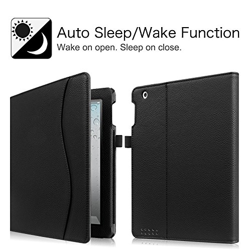 Fintie iPad 2 / 3 / 4 Hülle – [Eckenschutz] Multi-Winkel Betrachtung Folio Stand Schutzhülle Cover Case Tasche mit Dokumentschlitze, Standfunktion, Auto Wake / Sleep für Apple iPad 2 / iPad 3 / iPad 4 Retina Tablet, Schwarz - 2