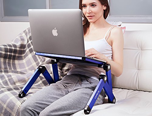 Lavolta Notebook Laptop Ständer Tisch Kühler – 2 Lüfter – Aluminium – Ausklappbare Ebenen – Blau - 4
