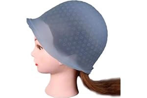 SZXMDKH Zestaw do farbowania włosów, silikonowy czepek na pasemka, 1 metalowy haczyk, do wielokrotnego użytku, gumka do włosów, do profesjonalnego salonu fryzjerskiego