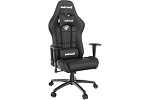 Anda Seat Jungle Gaming Chair for Adults - Medium Reclining Video Game Chairs, PVC Leather Ergonomic Office Chair, Heavy Duty Neck & Back Lumbar Support - Luxury Black Computer Chairs for Home & Work