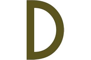 1peak Buchstaben Aufkleber, wetterfest, einzelner Buchstabe D, Gold, 5cm (50mm) großgeschrieben