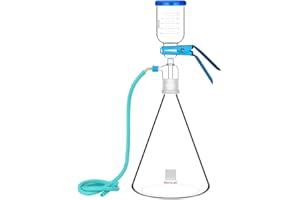 stonylab Glass Filtration Apparatus, Borosilicate Glass Vacuum Filtration Assembly Filter Kit with 3000 ml Filtering Flask and 500 ml Graduated Funnel