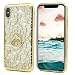 Produktbild Hülle für iPhone XS Mas 6.5 Zoll, Ultradünnen Weich Flexibel Anti-Kratzer Stoßfest Flüssig Bewegende Treibsand Transparent Silikon TPU Schutzhülle Bumper Handyhülle Diamantringschnalle Lokales Gold
